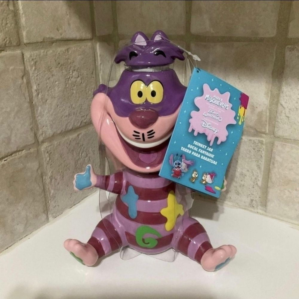 Disney Alice In Wonderland Cheshire Cat Madly Mischievous Trinket Jar NWT